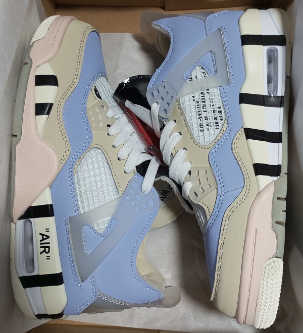 Women Air Jordan 4 Cement Off-White UNC